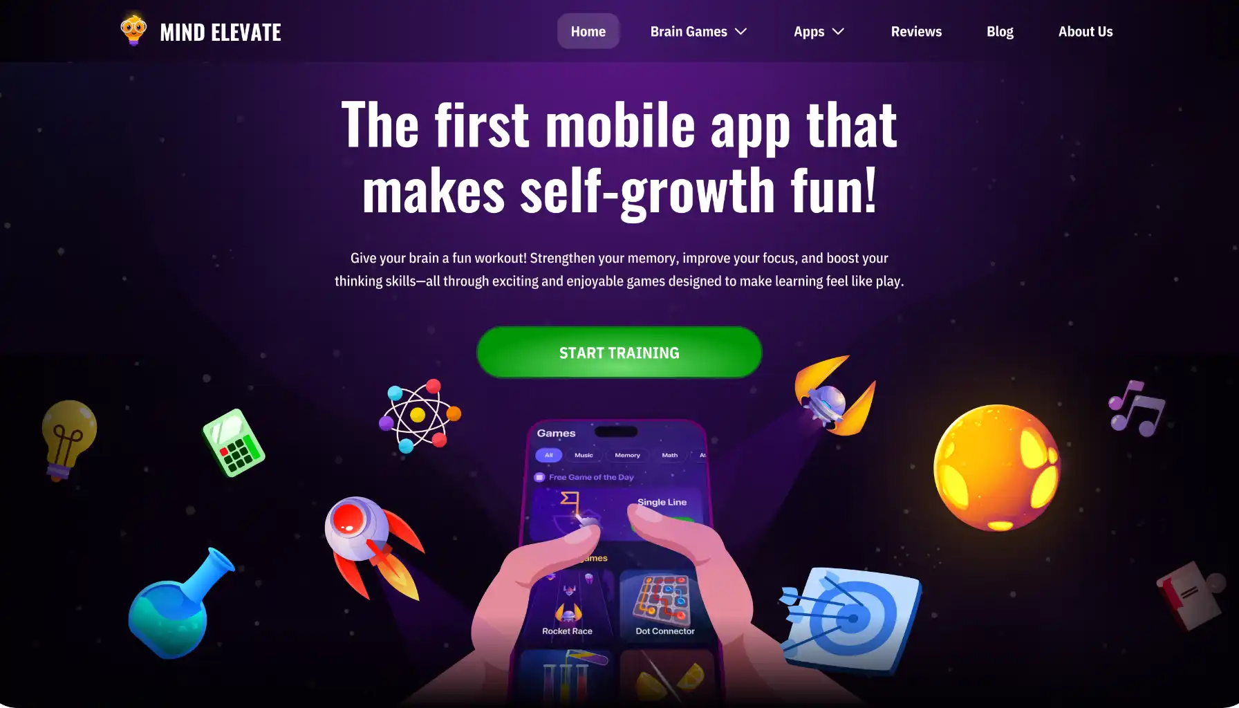 Mind Elevate — how the introduction looks.